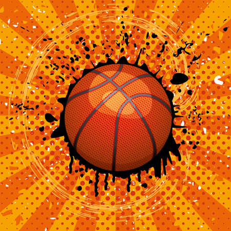 grunge illustration of basket ball のイラスト素材