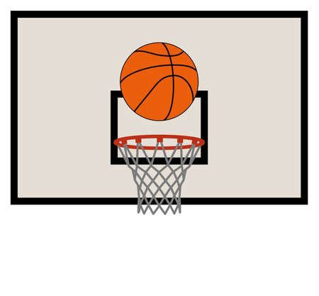 vector illustration of basketball net and backboard setのイラスト素材