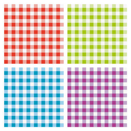vector set of colorful picnic cooking tablecloth のイラスト素材