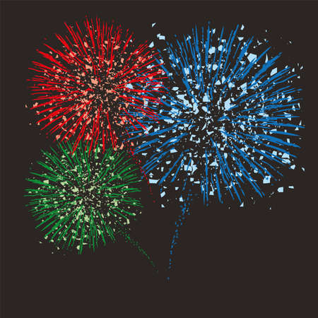grunge anniversary fireworks background のイラスト素材