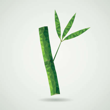 illustration of green bamboo branch made of trianglesのイラスト素材