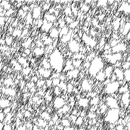 vector abstract background, chaotic black and white scribble decoration のイラスト素材