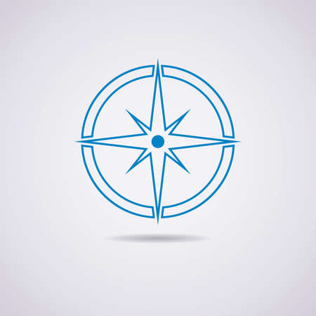 vector icon of earth globe and compassのイラスト素材