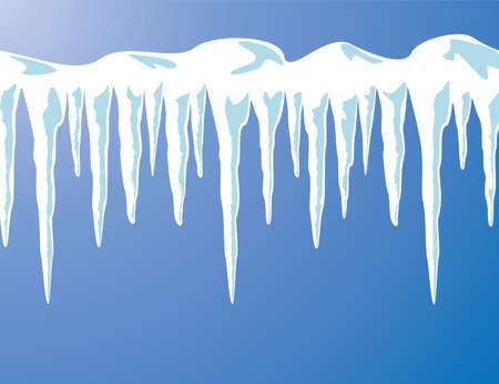 vector icicles and snow backgroundのイラスト素材