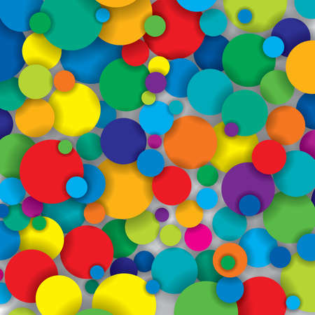 vector pattern of colorful circles with shadowsのイラスト素材