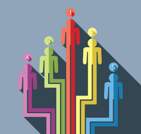 vector abstract concept of business leadership with flat symbols of peopleのイラスト素材