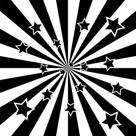 vector abstract background of black and white star burstのイラスト素材