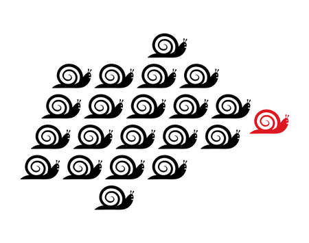 leadership concept with snailsのイラスト素材
