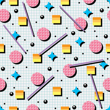 seamless 80s or 90s background pattern