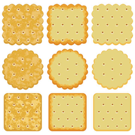 set of cracker chipsのイラスト素材