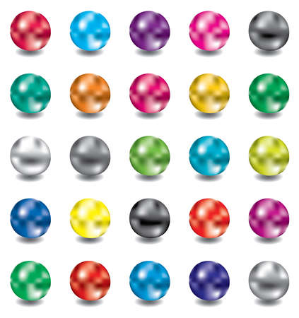 vector set of shiny pearlsのイラスト素材