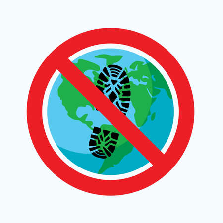 vector flat icon of global carbon footprint. stop earth pollutionのイラスト素材