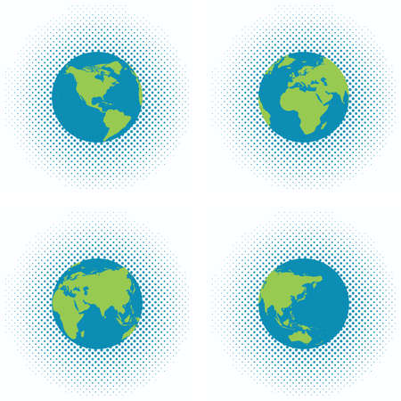 dotted backgrounds with earth globeのイラスト素材