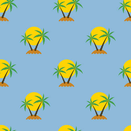 seamless palm tree travel backgroundのイラスト素材