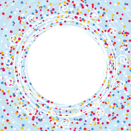 vector colorful background for new year celebration card with confetti, lines and curvesのイラスト素材