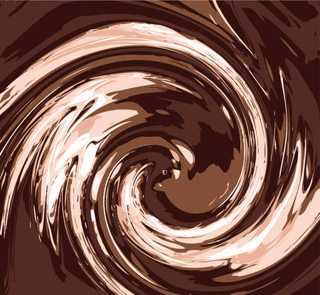 vector background illustration of flowing chocolate swirl, each color is on separate layerのイラスト素材