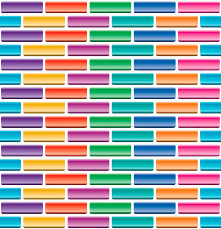 vector seamless pattern of colorful brick wallのイラスト素材
