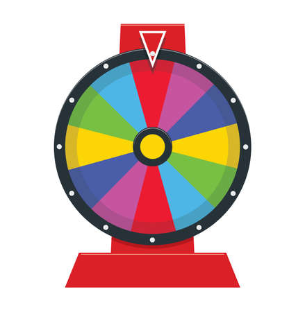 vector fortune wheel illustration with no numbers. casino game fortune roulette isolated on white background. flat graphic of colorful spinning lottery wheel. eps10のイラスト素材