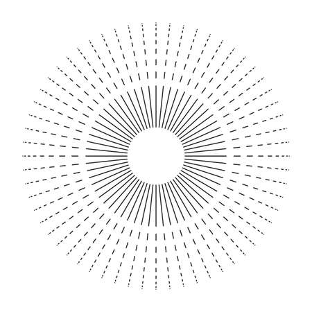 vector black and white starburst background, retro fireworks design, line sunburst illustration. star burst symbolのイラスト素材