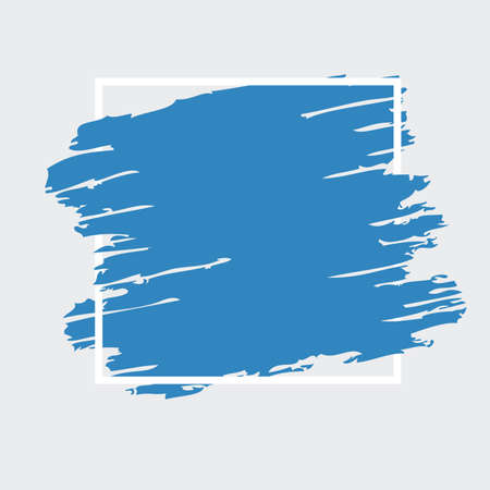 vector blue background with border line. paint brush stroke design. abstract grunge texture for banner illustrationのイラスト素材