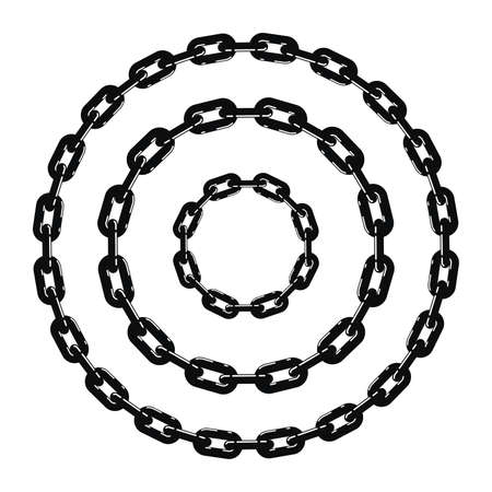 Black and white metal chain borders.のイラスト素材