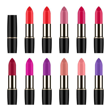 Makeup set isolated on whiteのイラスト素材