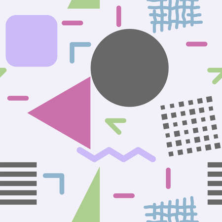 Vector seamless pattern chaotic geometric shapes