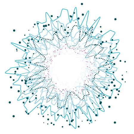 vector music background of audio sound wave pulse in rough circle. abstract circular equalizer music or voice frequency with copy spaceのイラスト素材