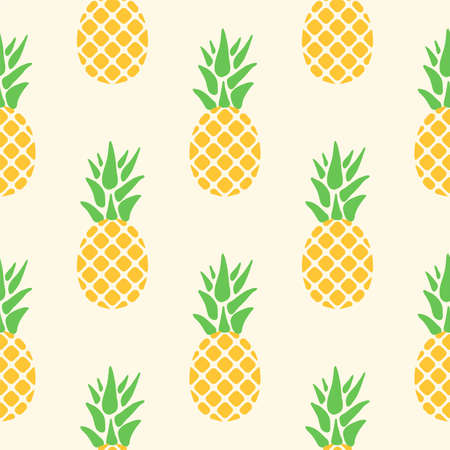 vector seamless pineapple pattern, hipster graphic style. repeating summer background with pineapplesのイラスト素材