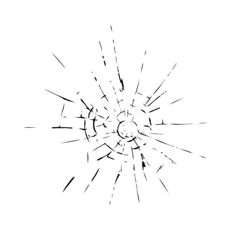 vector black and white background of broken glass. abstract crack design. cracked glass illustrationのイラスト素材