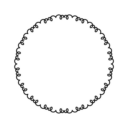 vector circle frame. decorative round frame with floral ornament. design elements. circular ornament isolated on white backgroundのイラスト素材