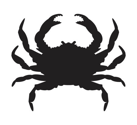 vector crab silhouette isolated on white background. logo. crab iconのイラスト素材