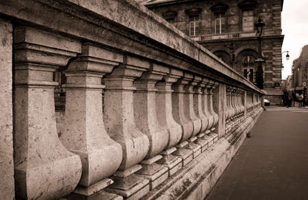 Parisian bridge detail in sepia