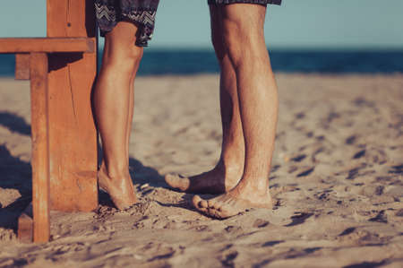 Feet on the sandの写真素材