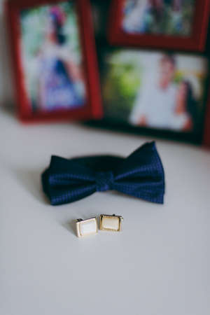 Shoes watch Butterfly necktie cufflinks groom for wedding