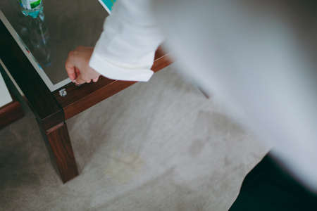 groom's cufflinks in a boxの写真素材