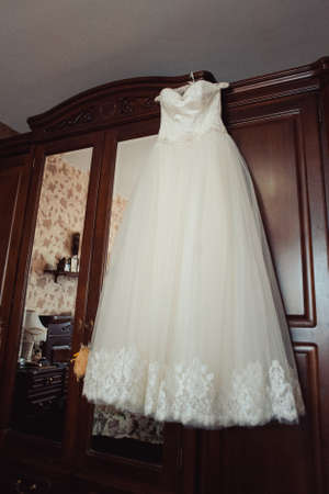 Beautiful bride wedding dresses separatelyの写真素材