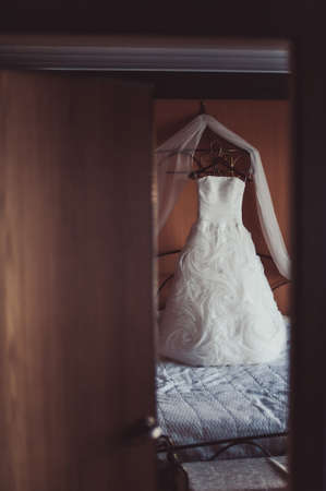 Beautiful bride wedding dresses separatelyの写真素材