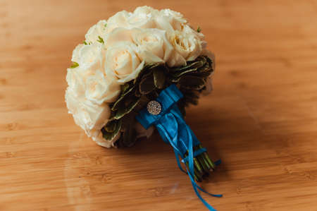 Beautiful bouquet of the bride in different color tonesの写真素材