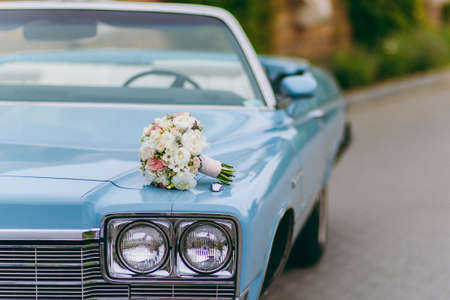 Beautiful bouquet of the bride in different color tonesの写真素材