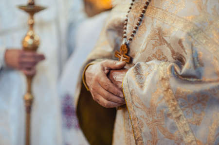 Altar church bible candles crown cross iconの写真素材