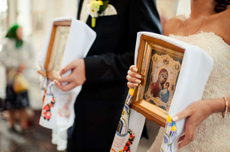 Altar church bible candles crown cross iconの写真素材