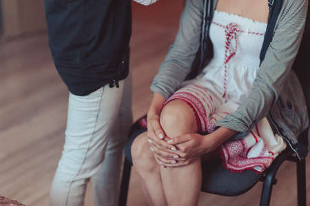 arms and legHands and feet of the bride. Close-ups, hands together, fingerssの写真素材