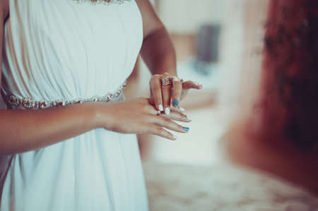 The beautiful bridal jewelry for the brideの写真素材
