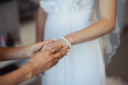 The beautiful bridal jewelry for the brideの写真素材