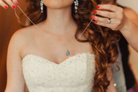 Beautiful bridal jewelry for the brideの写真素材