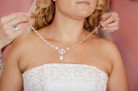 Beautiful bridal jewelry for the brideの写真素材