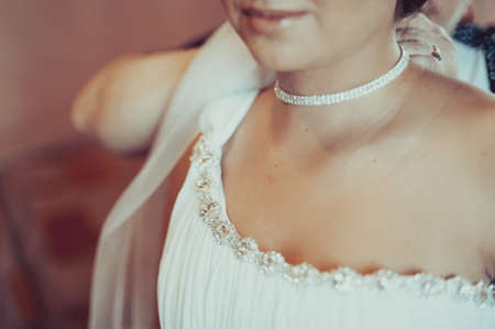 Beautiful bridal jewelry for the brideの写真素材