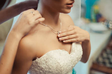 Beautiful bridal jewelry for the brideの写真素材