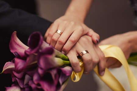 stylish wedding rings for wedding marriage ceremonyの写真素材